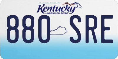 KY license plate 880SRE
