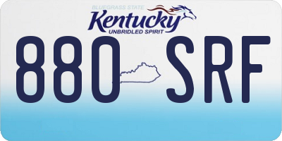 KY license plate 880SRF