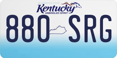 KY license plate 880SRG