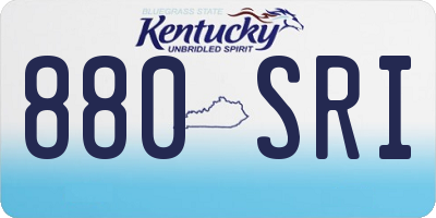 KY license plate 880SRI