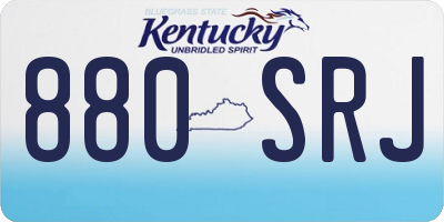 KY license plate 880SRJ