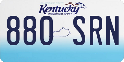 KY license plate 880SRN