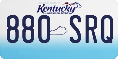KY license plate 880SRQ