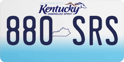 KY license plate 880SRS