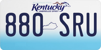KY license plate 880SRU