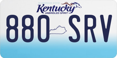 KY license plate 880SRV