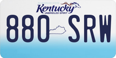 KY license plate 880SRW