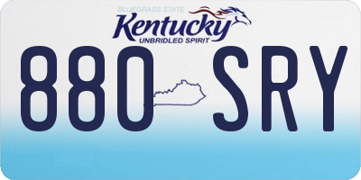 KY license plate 880SRY