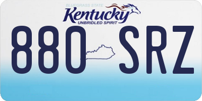 KY license plate 880SRZ