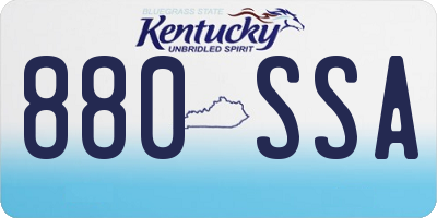 KY license plate 880SSA