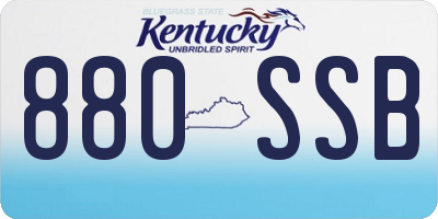 KY license plate 880SSB