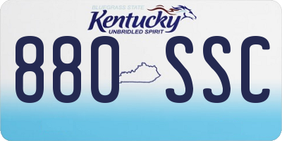 KY license plate 880SSC
