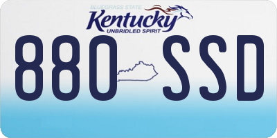 KY license plate 880SSD
