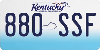 KY license plate 880SSF