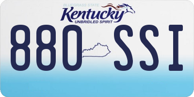 KY license plate 880SSI