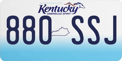 KY license plate 880SSJ