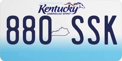KY license plate 880SSK