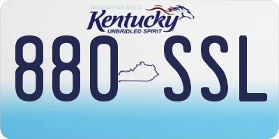 KY license plate 880SSL