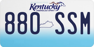 KY license plate 880SSM