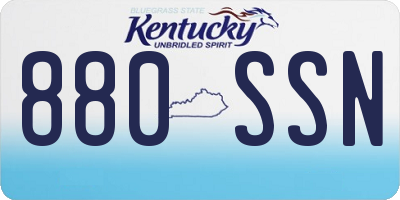 KY license plate 880SSN