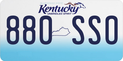 KY license plate 880SSO