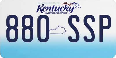 KY license plate 880SSP