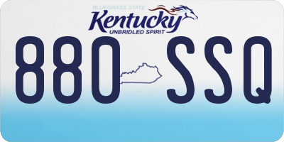 KY license plate 880SSQ