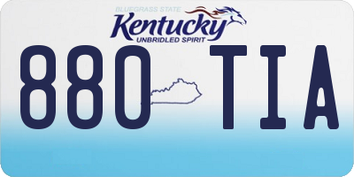 KY license plate 880TIA