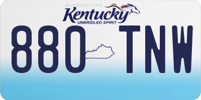 KY license plate 880TNW