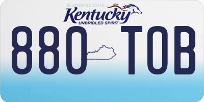 KY license plate 880TOB