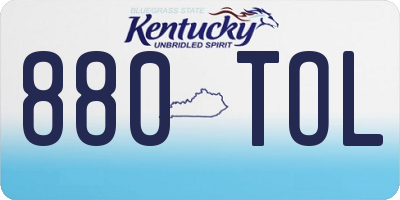 KY license plate 880TOL