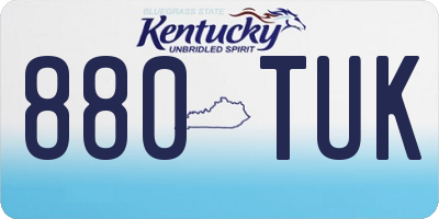 KY license plate 880TUK