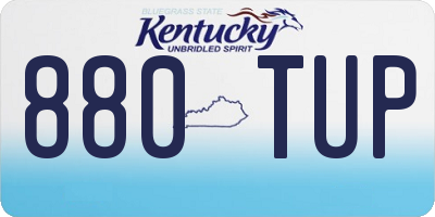 KY license plate 880TUP