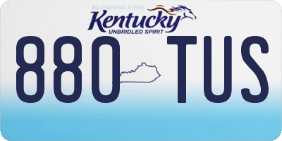 KY license plate 880TUS