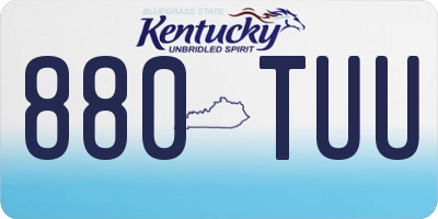 KY license plate 880TUU