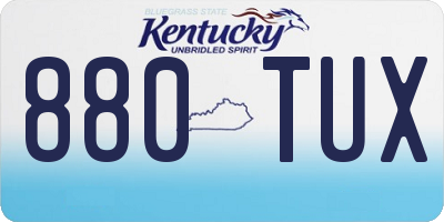 KY license plate 880TUX