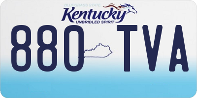KY license plate 880TVA