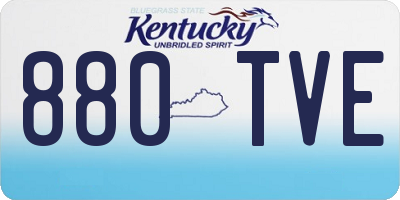 KY license plate 880TVE
