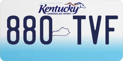 KY license plate 880TVF