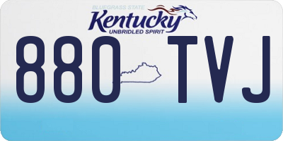 KY license plate 880TVJ