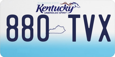 KY license plate 880TVX