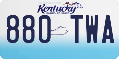 KY license plate 880TWA