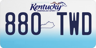 KY license plate 880TWD