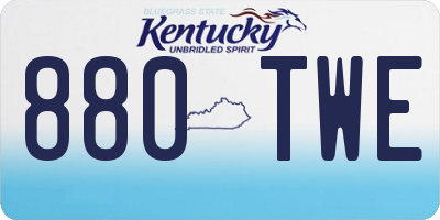 KY license plate 880TWE