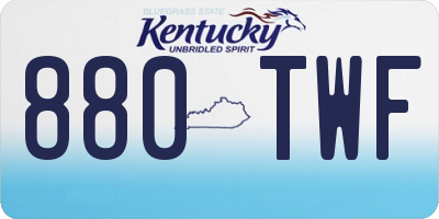 KY license plate 880TWF