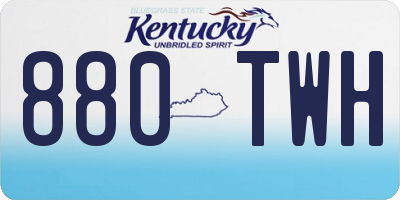 KY license plate 880TWH