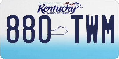 KY license plate 880TWM