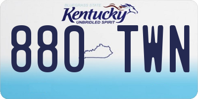 KY license plate 880TWN