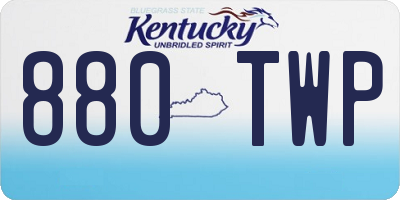 KY license plate 880TWP