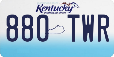 KY license plate 880TWR
